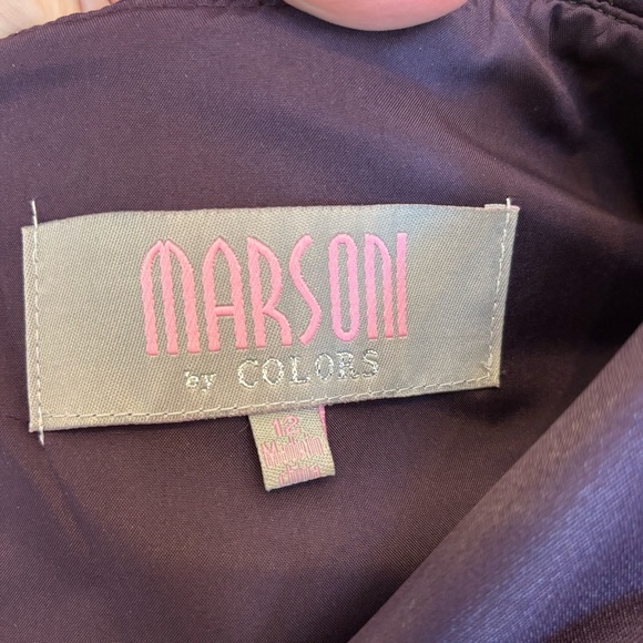 Marsoni by Colors MV1086 Embellished V Neck Mermaid Gown Eggplant Size 12 - Picture 12 of 15